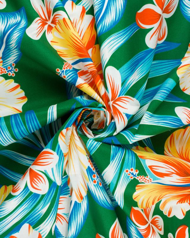 Polynesian Fabric AVERA Green - Tissushop